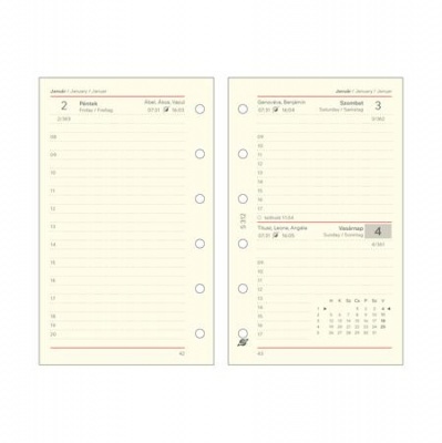 Kalendárium betét, tervező, napi, "S", SATURNUS, chamois 2026